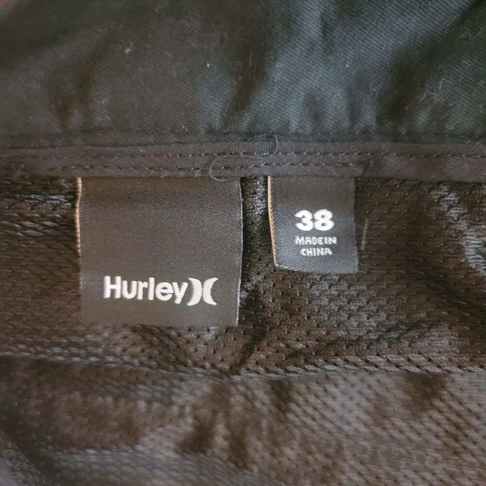 Hurley Mens Size 38 Black Nike Dri-Fit Cotton Poly Flat Golf Pants - Picture 11 of 15